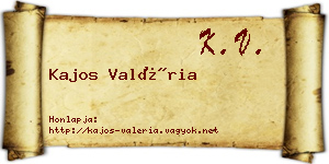 Kajos Valéria névjegykártya